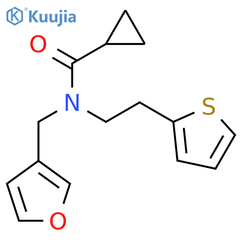 N-(furan-3-yl)methyl-N-2-(thiophen-2-yl)ethylcyclopropanecarboxamide structure