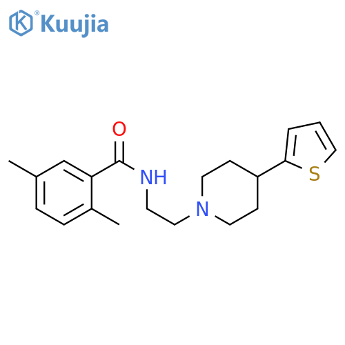 2,5-dimethyl-N-{2-[4-(thiophen-2-yl)piperidin-1-yl]ethyl}benzamide structure