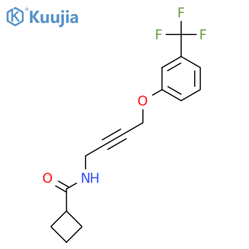 N-{4-3-(trifluoromethyl)phenoxybut-2-yn-1-yl}cyclobutanecarboxamide structure