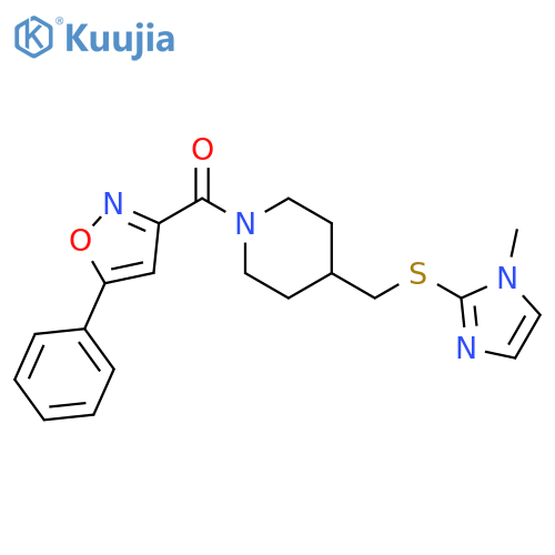 4-{[(1-methyl-1H-imidazol-2-yl)sulfanyl]methyl}-1-(5-phenyl-1,2-oxazole-3-carbonyl)piperidine structure