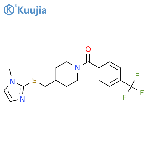 4-{[(1-methyl-1H-imidazol-2-yl)sulfanyl]methyl}-1-[4-(trifluoromethyl)benzoyl]piperidine structure