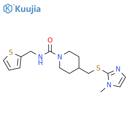 4-{[(1-methyl-1H-imidazol-2-yl)sulfanyl]methyl}-N-[(thiophen-2-yl)methyl]piperidine-1-carboxamide structure