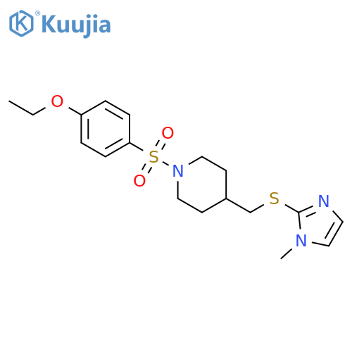 1-(4-ethoxybenzenesulfonyl)-4-{[(1-methyl-1H-imidazol-2-yl)sulfanyl]methyl}piperidine structure