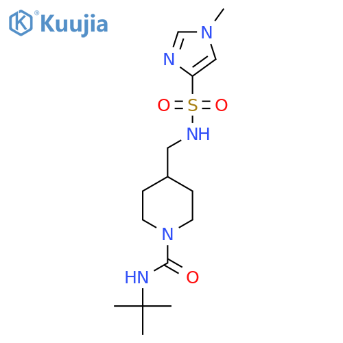 N-tert-butyl-4-(1-methyl-1H-imidazole-4-sulfonamido)methylpiperidine-1-carboxamide structure
