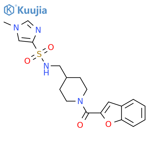 N-{1-(1-benzofuran-2-carbonyl)piperidin-4-ylmethyl}-1-methyl-1H-imidazole-4-sulfonamide structure