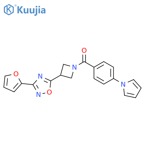 3-(furan-2-yl)-5-{1-[4-(1H-pyrrol-1-yl)benzoyl]azetidin-3-yl}-1,2,4-oxadiazole structure