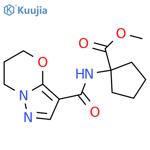 Methyl 1-[[(6,7-dihydro-5H-pyrazolo[5,1-b][1,3]oxazin-3-yl)carbonyl]amino]cyclopentanecarboxylate structure