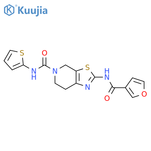 2-(furan-3-amido)-N-(thiophen-2-yl)-4H,5H,6H,7H-1,3thiazolo5,4-cpyridine-5-carboxamide structure