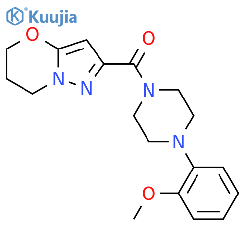 1-(2-methoxyphenyl)-4-{5H,6H,7H-pyrazolo3,2-b1,3oxazine-2-carbonyl}piperazine structure