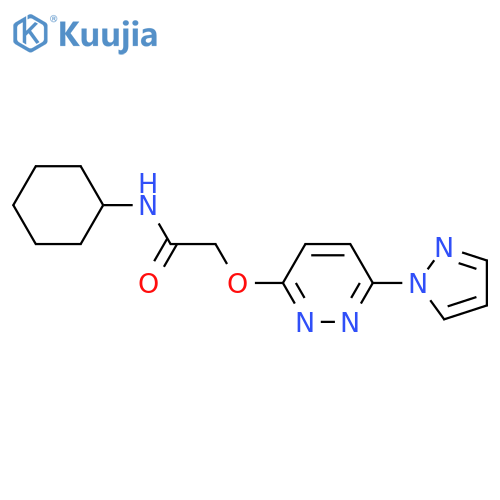 N-cyclohexyl-2-{[6-(1H-pyrazol-1-yl)pyridazin-3-yl]oxy}acetamide structure