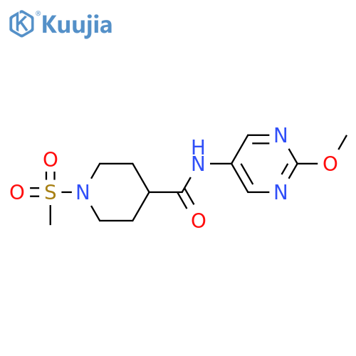 1-methanesulfonyl-N-(2-methoxypyrimidin-5-yl)piperidine-4-carboxamide structure