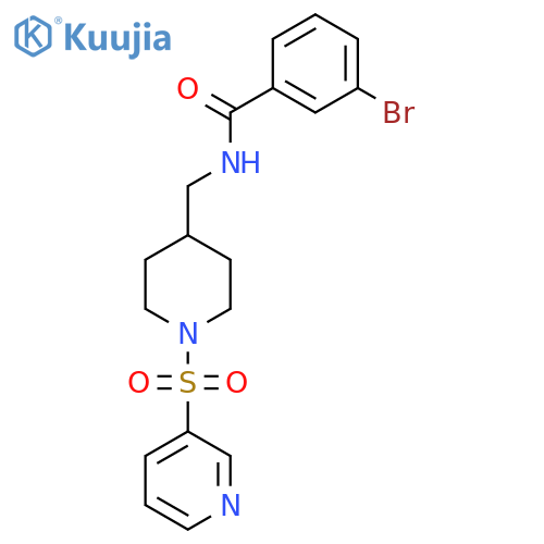 3-bromo-N-{1-(pyridine-3-sulfonyl)piperidin-4-ylmethyl}benzamide structure