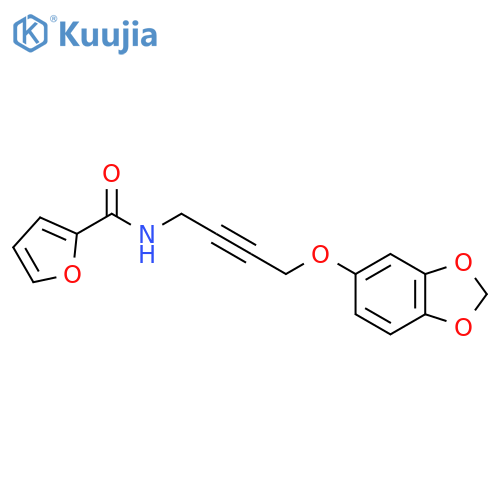 N-4-(2H-1,3-benzodioxol-5-yloxy)but-2-yn-1-ylfuran-2-carboxamide structure