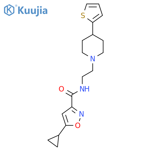 5-cyclopropyl-N-{2-4-(thiophen-2-yl)piperidin-1-ylethyl}-1,2-oxazole-3-carboxamide structure