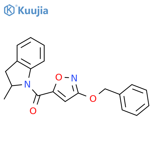 1-3-(benzyloxy)-1,2-oxazole-5-carbonyl-2-methyl-2,3-dihydro-1H-indole structure