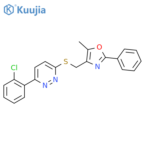 3-(2-chlorophenyl)-6-{(5-methyl-2-phenyl-1,3-oxazol-4-yl)methylsulfanyl}pyridazine structure