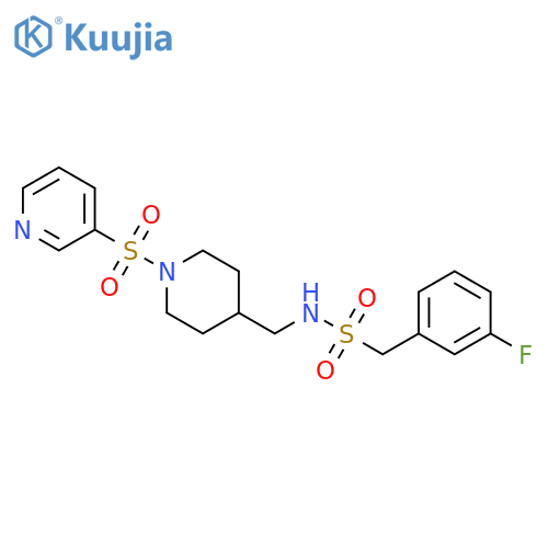 1-(3-fluorophenyl)-N-{[1-(pyridine-3-sulfonyl)piperidin-4-yl]methyl}methanesulfonamide structure