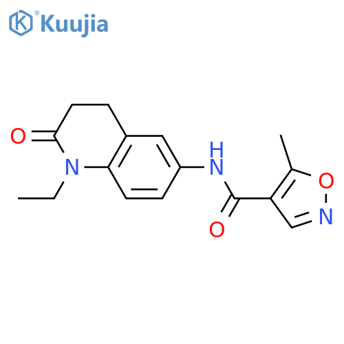 N-(1-ethyl-2-oxo-1,2,3,4-tetrahydroquinolin-6-yl)-5-methyl-1,2-oxazole-4-carboxamide structure