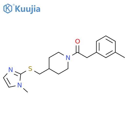 1-(4-{[(1-methyl-1H-imidazol-2-yl)sulfanyl]methyl}piperidin-1-yl)-2-(3-methylphenyl)ethan-1-one structure