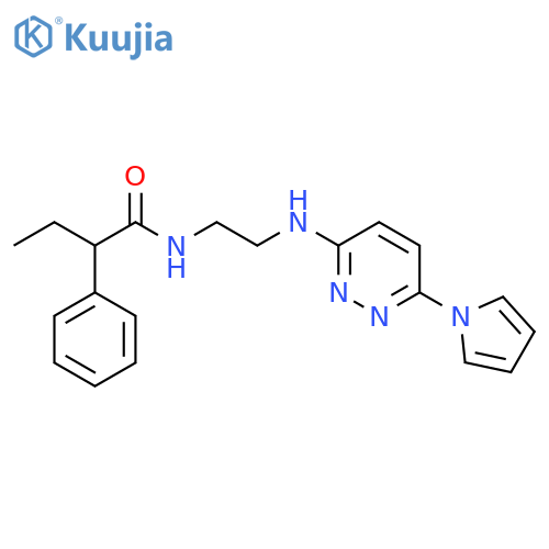2-phenyl-N-(2-{[6-(1H-pyrrol-1-yl)pyridazin-3-yl]amino}ethyl)butanamide structure