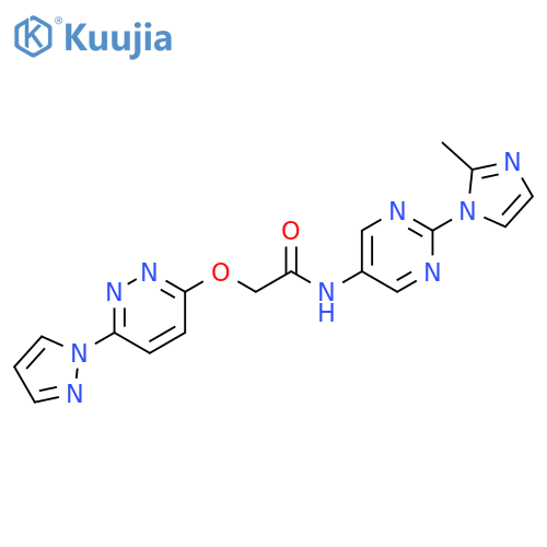 N-[2-(2-methyl-1H-imidazol-1-yl)pyrimidin-5-yl]-2-{[6-(1H-pyrazol-1-yl)pyridazin-3-yl]oxy}acetamide structure