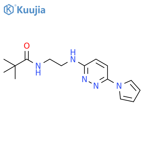 2,2-dimethyl-N-(2-{[6-(1H-pyrrol-1-yl)pyridazin-3-yl]amino}ethyl)propanamide structure