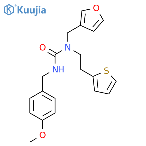 3-(furan-3-yl)methyl-1-(4-methoxyphenyl)methyl-3-2-(thiophen-2-yl)ethylurea structure