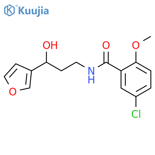 5-chloro-N-3-(furan-3-yl)-3-hydroxypropyl-2-methoxybenzamide structure