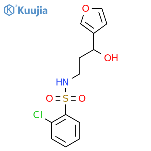 2-chloro-N-3-(furan-3-yl)-3-hydroxypropylbenzene-1-sulfonamide structure
