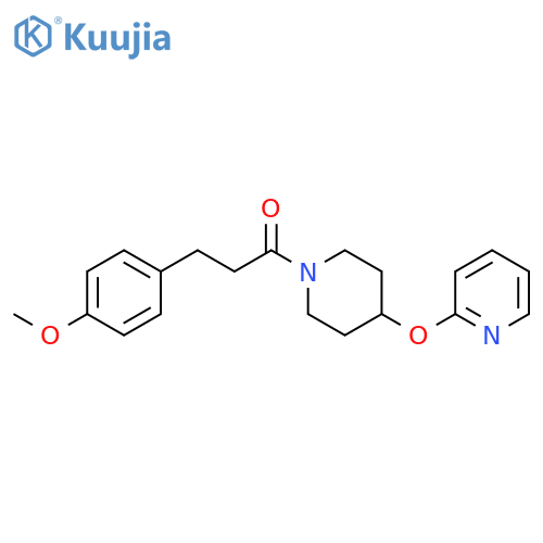 3-(4-methoxyphenyl)-1-[4-(pyridin-2-yloxy)piperidin-1-yl]propan-1-one structure