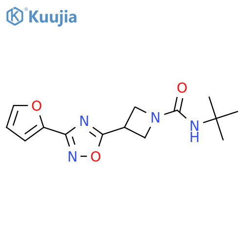 N-tert-butyl-3-3-(furan-2-yl)-1,2,4-oxadiazol-5-ylazetidine-1-carboxamide structure