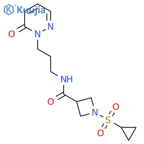 1-(cyclopropanesulfonyl)-N-3-(6-oxo-1,6-dihydropyridazin-1-yl)propylazetidine-3-carboxamide structure
