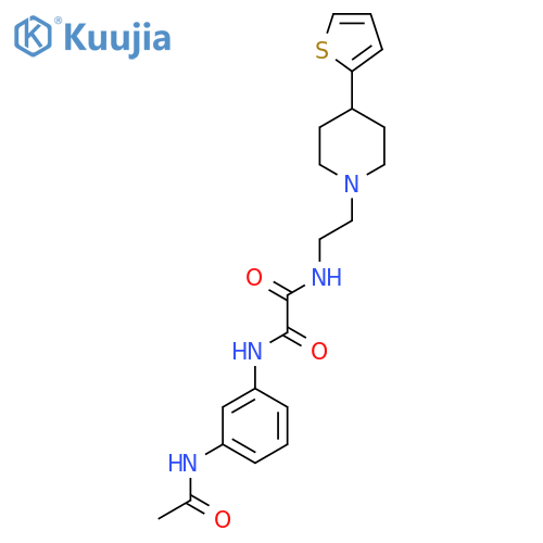 N'-(3-acetamidophenyl)-N-{2-4-(thiophen-2-yl)piperidin-1-ylethyl}ethanediamide structure