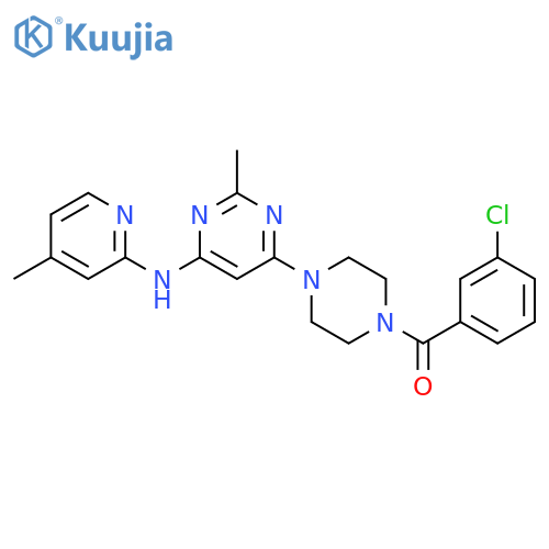 6-[4-(3-chlorobenzoyl)piperazin-1-yl]-2-methyl-N-(4-methylpyridin-2-yl)pyrimidin-4-amine structure