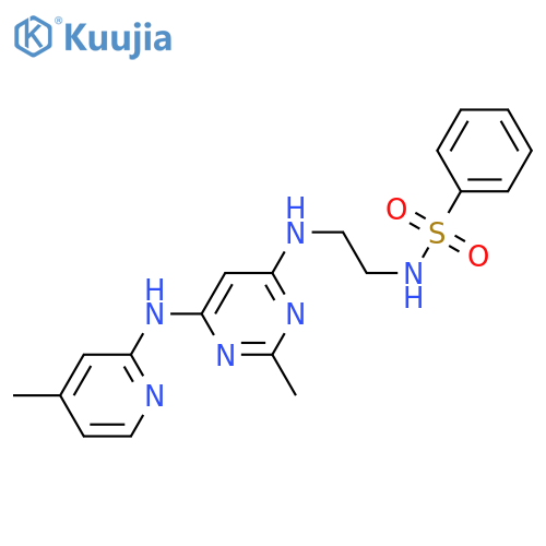 N-[2-({2-methyl-6-[(4-methylpyridin-2-yl)amino]pyrimidin-4-yl}amino)ethyl]benzenesulfonamide structure