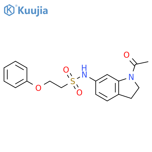 N-(1-acetyl-2,3-dihydro-1H-indol-6-yl)-2-phenoxyethane-1-sulfonamide structure