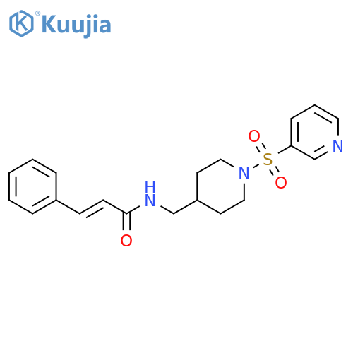 (2E)-3-phenyl-N-{1-(pyridine-3-sulfonyl)piperidin-4-ylmethyl}prop-2-enamide structure