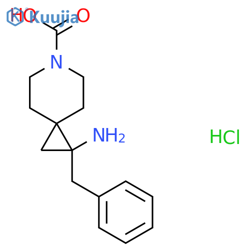 1-Amino-1-benzyl-6-azaspiro[2.5]octane-6-carboxylic acid hydrochloride structure