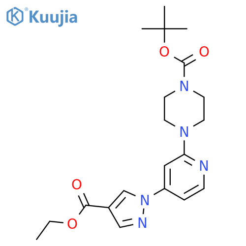tert-Butyl 4-(4-(4-(ethoxycarbonyl)-1H-pyrazol-1-yl)pyridin-2-yl)piperazine-1-carboxylate structure