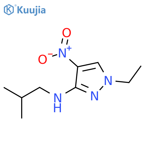 (1-Ethyl-4-nitro-1H-pyrazol-3-yl)-isobutyl-amine structure