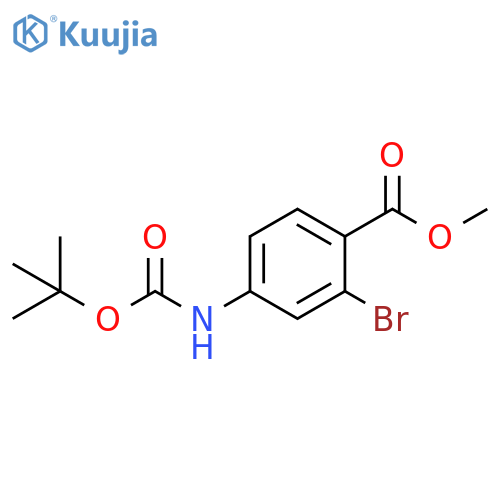 Benzoic acid, 2-bromo-4-[[(1,1-dimethylethoxy)carbonyl]amino]-, methyl ester structure