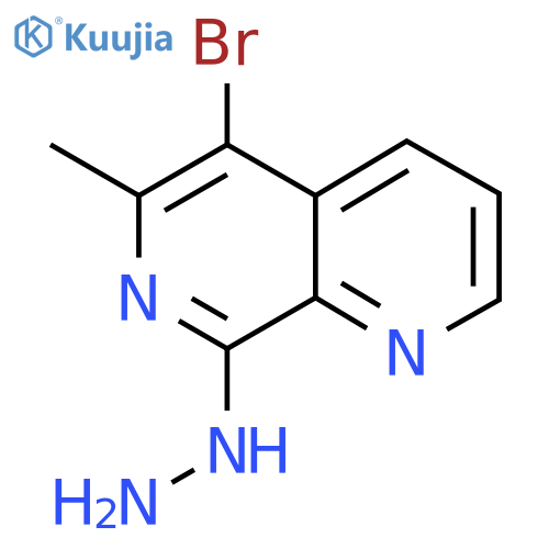 5-Bromo-8-hydrazinyl-6-methyl-1,7-naphthyridine structure