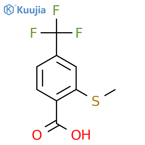 2-(methylsulfanyl)-4-(trifluoromethyl)benzoic acid structure