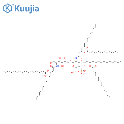 D-Glucose,2-deoxy-6-O-[2-deoxy-2-[[(3R)-1-oxo-3-[(1-oxododecyl)oxy]tetradecyl]amino]-3-O-[(3R)-1-oxo-3-[(1-oxotetradecyl)oxy]tetradecyl]-4-O-phosphono-b-D-glucopyranosyl]-2-[[(3R)-1-oxo-3-[(1-oxohexadecyl)oxy]tetradecyl]amino]- structure