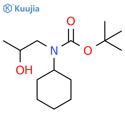 tert-butyl N-cyclohexyl-N-(2-hydroxypropyl)carbamate structure