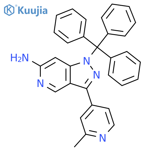 3-(2-methylpyridin-4-yl)-1-trityl-1H-pyrazolo[4,3-c]pyridin-6-amine structure