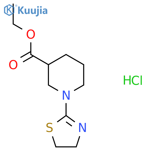 Ethyl 1-(4,5-dihydro-1,3-thiazol-2-yl)piperidine-3-carboxylate hydrochloride structure