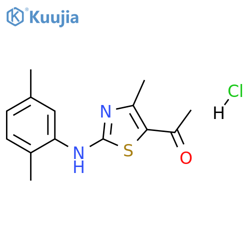 1-{2-(2,5-dimethylphenyl)amino-4-methyl-1,3-thiazol-5-yl}ethan-1-one hydrochloride structure