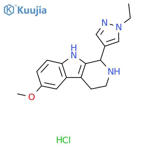 1-(1-Ethylpyrazol-4-yl)-6-methoxy-2,3,4,9-tetrahydro-1H-pyrido[3,4-b]indole;hydrochloride structure