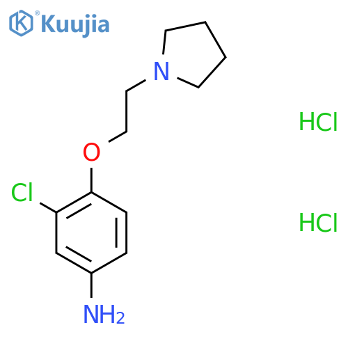 3-Chloro-4-(2-pyrrolidin-1-ylethoxy)aniline;dihydrochloride structure